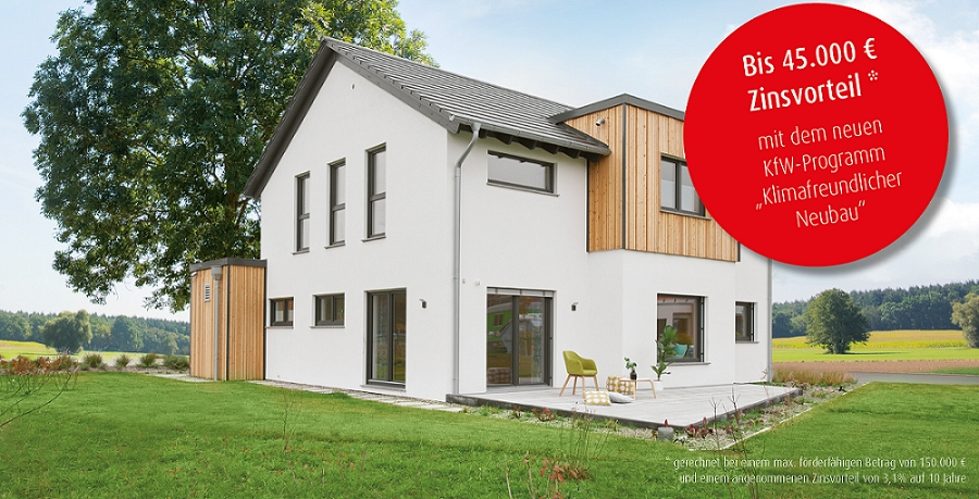 Mit Fingerhut Haus von KfW-Programm„Klimafreundlicher Neubau“profitieren (Bildquelle: Fingerhut Haus) Mit Fingerhut Haus von KfW-Programm„Klimafreundlicher Neubau“profitieren (Bildquelle: Fingerhut Haus)