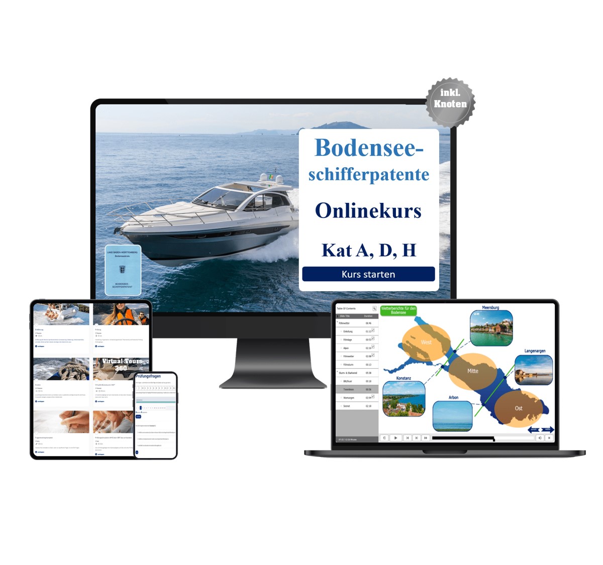 Onlinekurs zum Bodenseesschifferpatent (Die Bildrechte liegen bei dem Verfasser der Mitteilung.) Onlinekurs zum Bodenseesschifferpatent (Die Bildrechte liegen bei dem Verfasser der Mitteilung.)