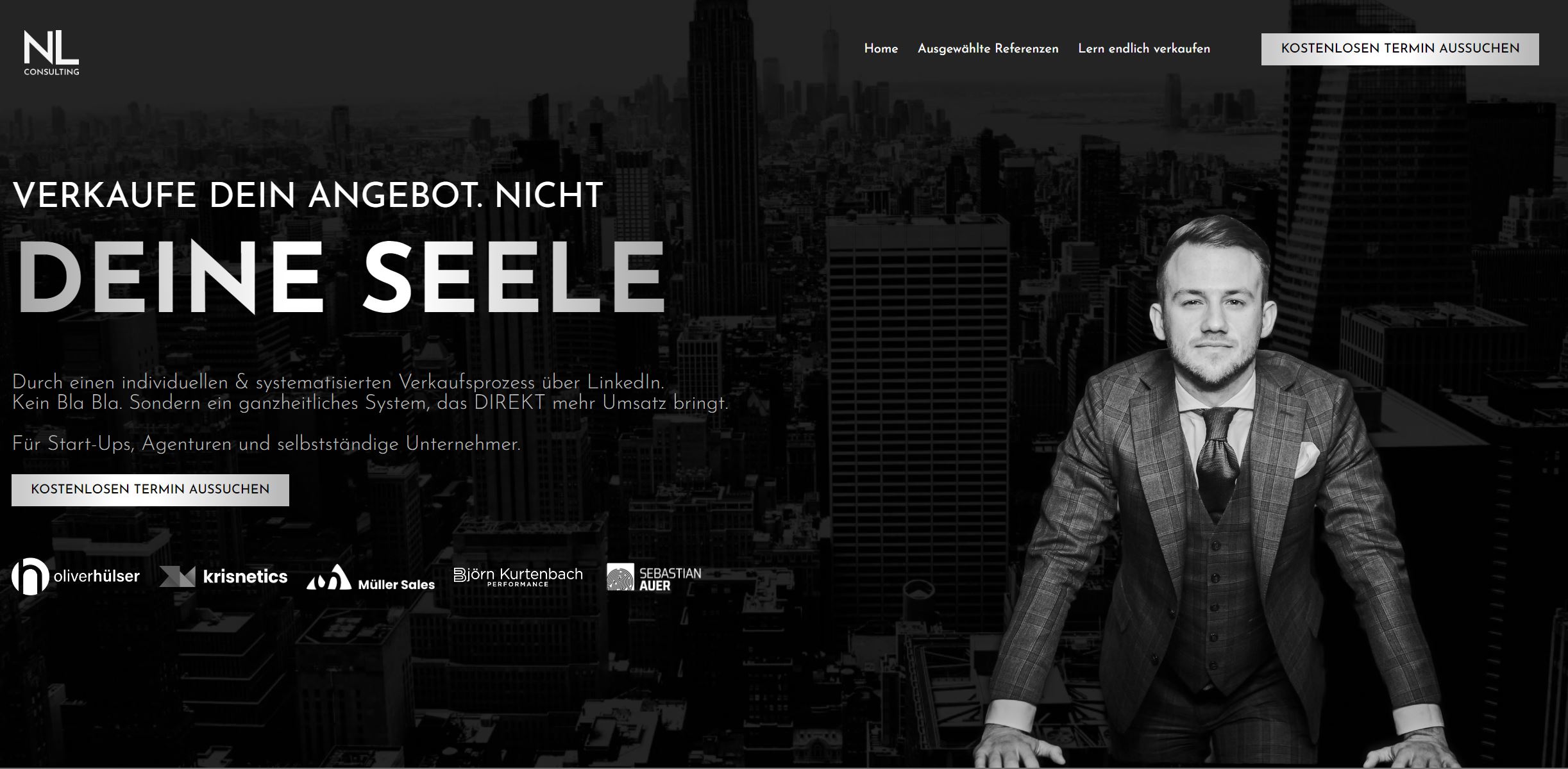 Screenshot Webseite Nicolas Lindl (c) Krisnetics