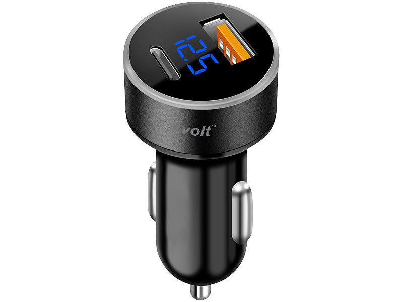 revolt Kfz-USB-Ladegerät, LED-Spannungsanzeige, USB-C PD& USB Typ A, 32 Watt, www.pearl.de (Die Bildrechte liegen bei dem Verfasser der Mitteilung.) revolt Kfz-USB-Ladegerät, LED-Spannungsanzeige, USB-C PD& USB Typ A, 32 Watt, www.pearl.de (Die Bildrechte liegen bei dem Verfasser der Mitteilung.)