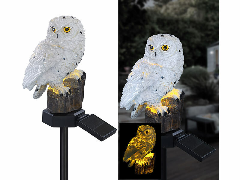 Lunartec Solar-Eulenleuchte mit warmweißen LEDs und Erdspieß, IP44, www.pearl.de (Die Bildrechte liegen bei dem Verfasser der Mitteilung.) Lunartec Solar-Eulenleuchte mit warmweißen LEDs und Erdspieß, IP44, www.pearl.de (Die Bildrechte liegen bei dem Verfasser der Mitteilung.)