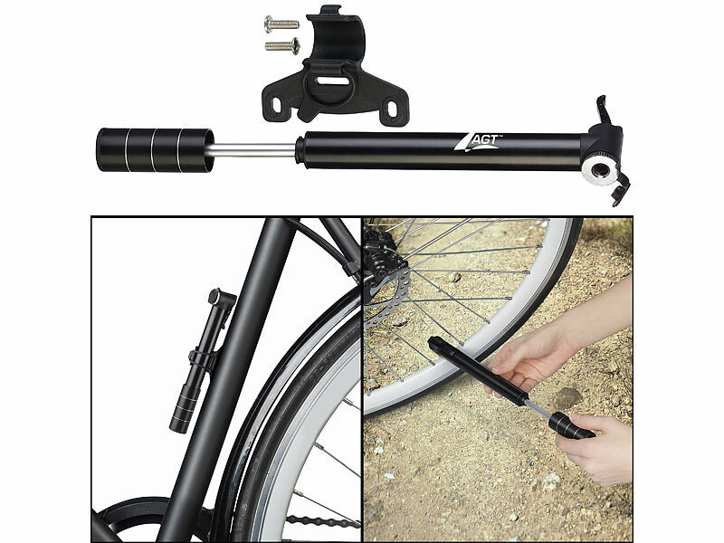 AGT Ultrakompakte Aluminium-Fahrradpumpe www.pearl.de (Die Bildrechte liegen bei dem Verfasser der Mitteilung.) AGT Ultrakompakte Aluminium-Fahrradpumpe www.pearl.de (Die Bildrechte liegen bei dem Verfasser der Mitteilung.)