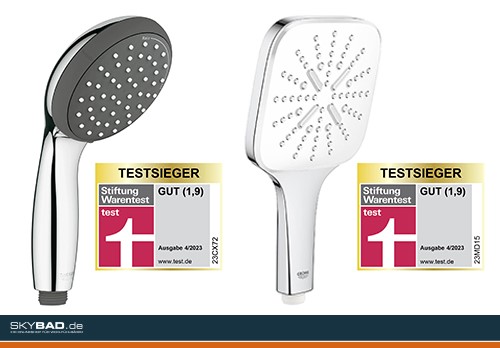 Grohe Testsieger Handbrausen 2023 (Die Bildrechte liegen bei dem Verfasser der Mitteilung.) Grohe Testsieger Handbrausen 2023 (Die Bildrechte liegen bei dem Verfasser der Mitteilung.)