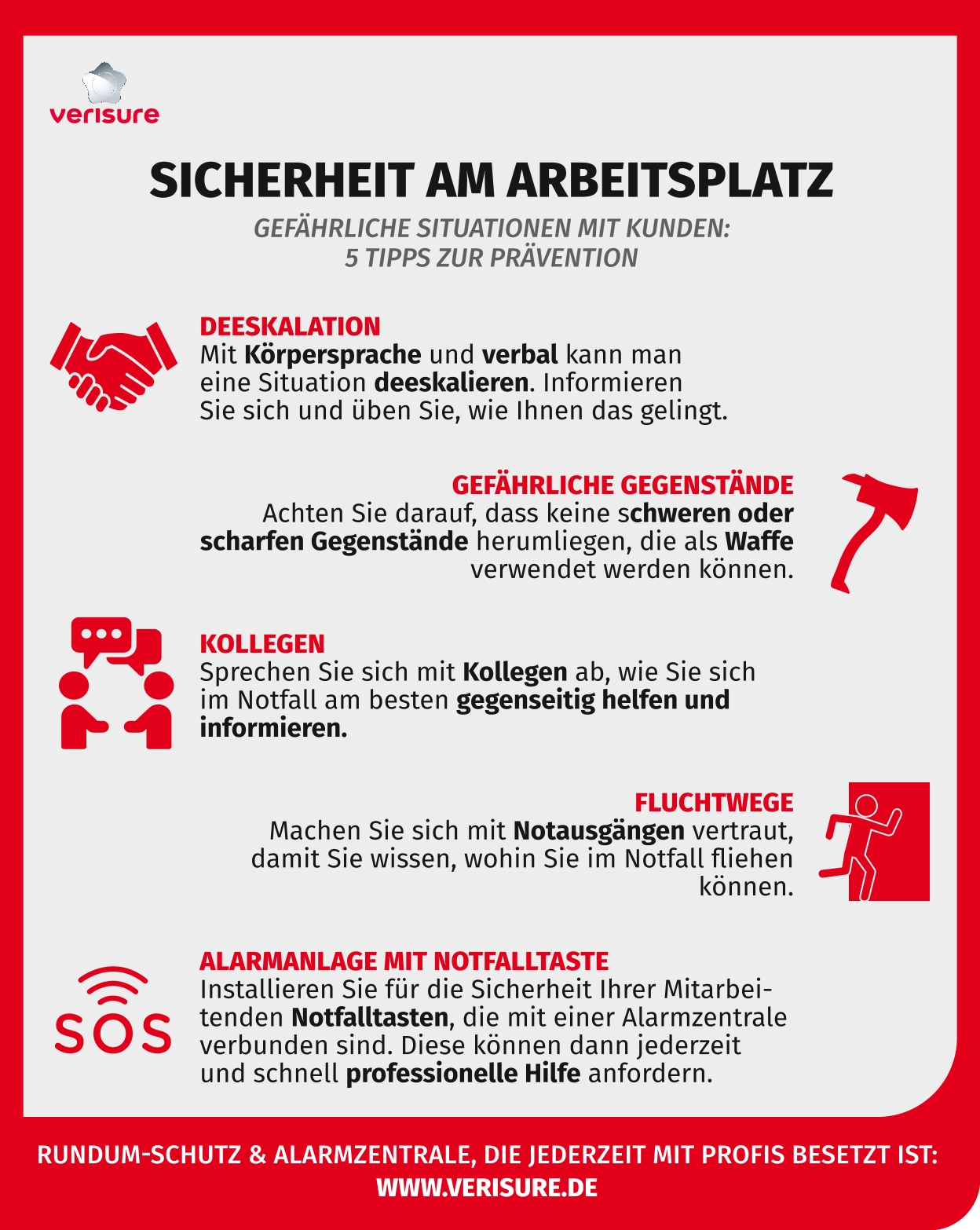 Tipp für die Sicherheit am Arbeitsplatz: Mitarbeitende von Verisure professionell schützen lassen! (Die Bildrechte liegen bei dem Verfasser der Mitteilung.)