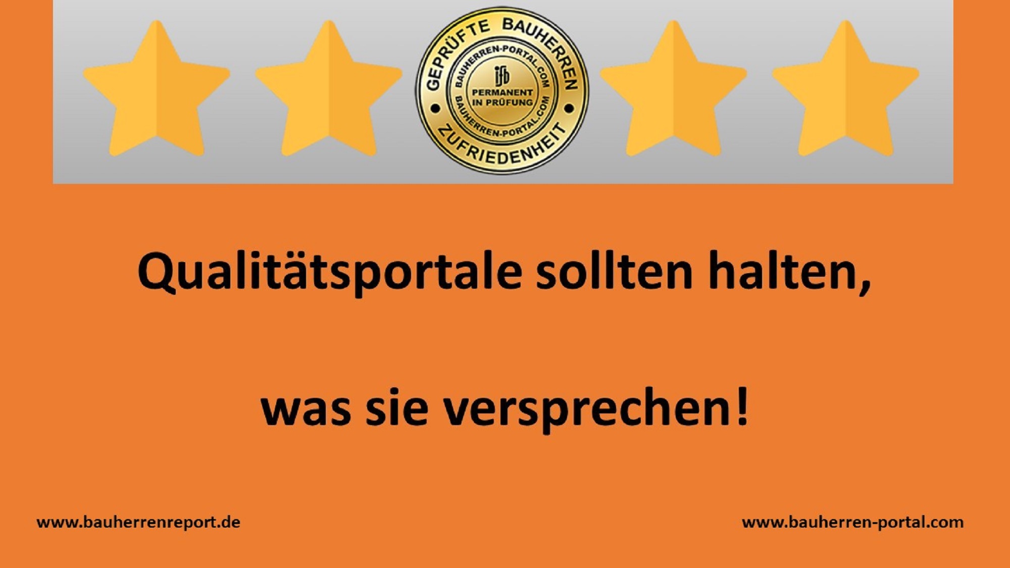 Qualitätsplattformen sollten reale Bewertungen von Bauherren enthalten