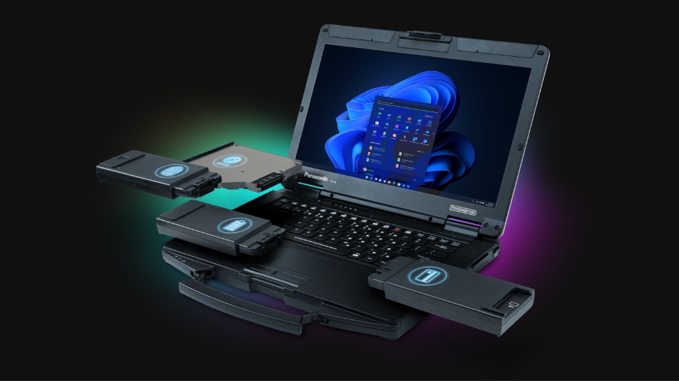 Modularer Aufbau des Panasonic TOUGHBOOK 55 (Die Bildrechte liegen bei dem Verfasser der Mitteilung.)