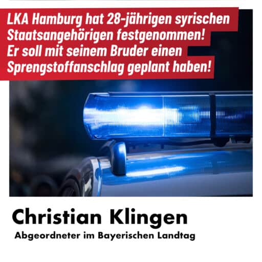 Islamistischer Terroranschlag mit Sprengstoffwesten vereitelt! (Bildquelle: MdL Herr Christian Klingen) Islamistischer Terroranschlag mit Sprengstoffwesten vereitelt! (Bildquelle: MdL Herr Christian Klingen)