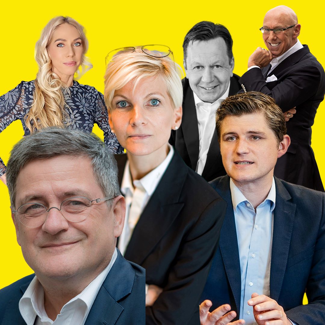 Roland Tichy, Dr. Johanna Dahm, Julien Backhaus, Mike Knauff, Uwe Bingel, Jane Uhlig (Moderation) (Bildquelle: Fotos Collage: privat) Roland Tichy, Dr. Johanna Dahm, Julien Backhaus, Mike Knauff, Uwe Bingel, Jane Uhlig (Moderation) (Bildquelle: Fotos Collage: privat)