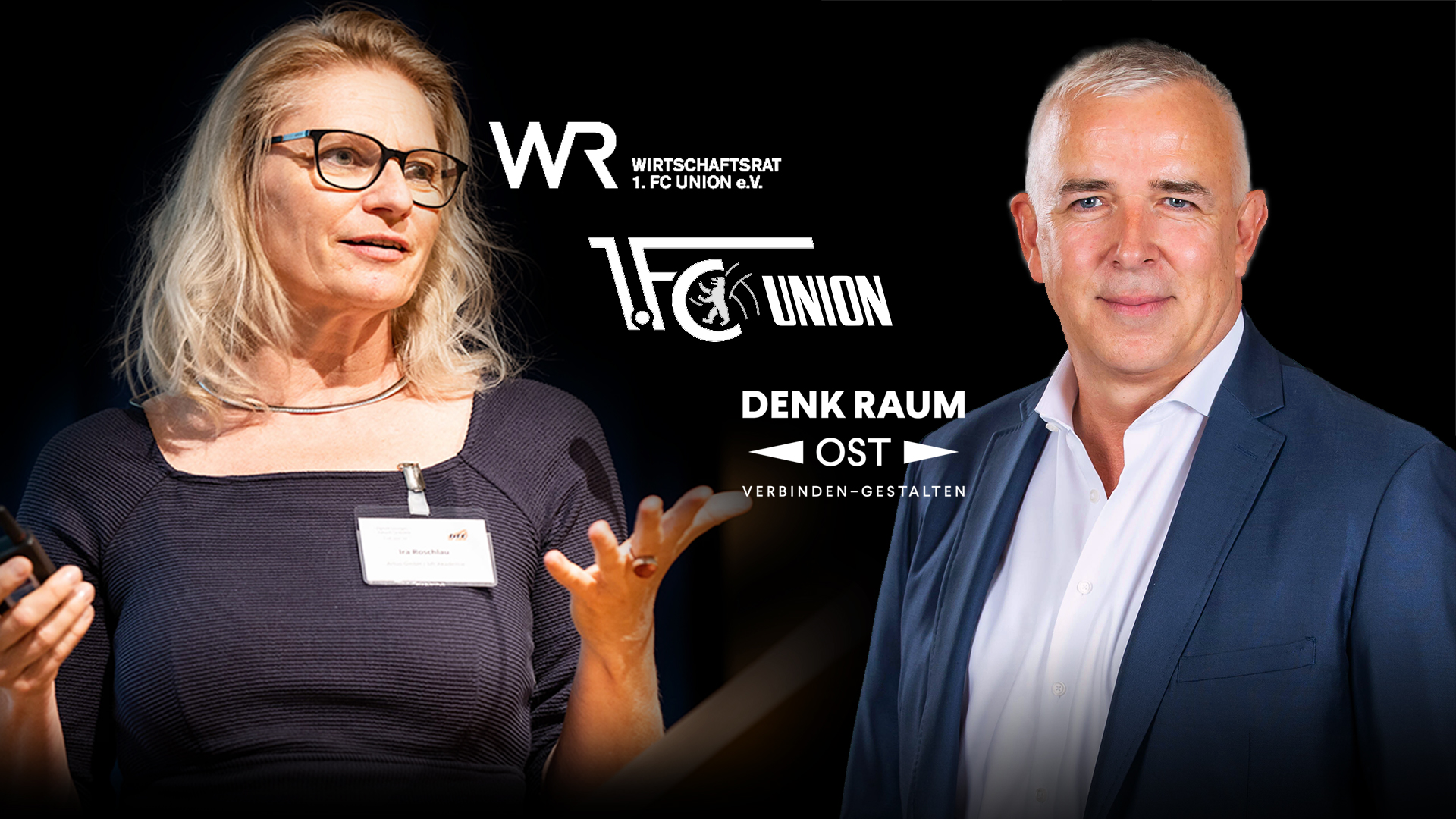 Ira Roschlau (links), Dirk Zingler (rechts)