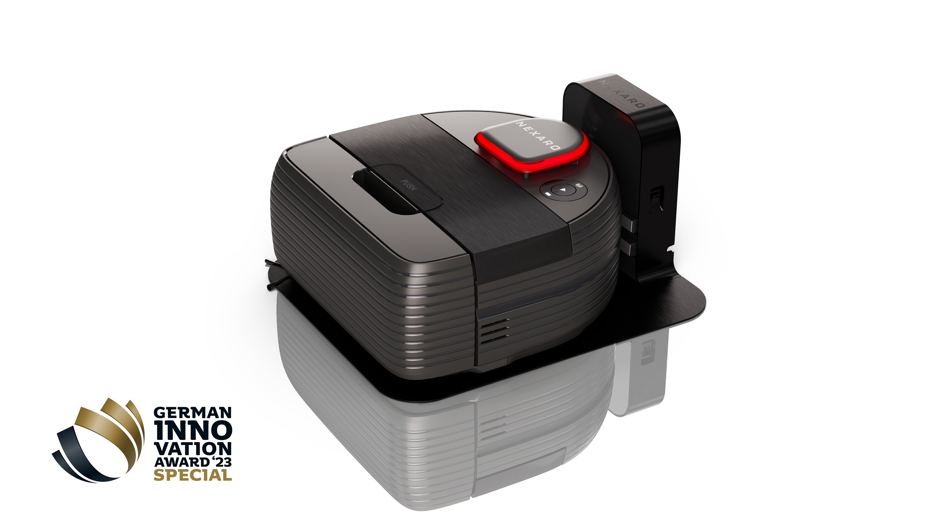 B2B-Saugroboter Nexaro NR 1500 mit German Innovation Award ausgezeichnet (Die Bildrechte liegen bei dem Verfasser der Mitteilung.) B2B-Saugroboter Nexaro NR 1500 mit German Innovation Award ausgezeichnet (Die Bildrechte liegen bei dem Verfasser der Mitteilung.)