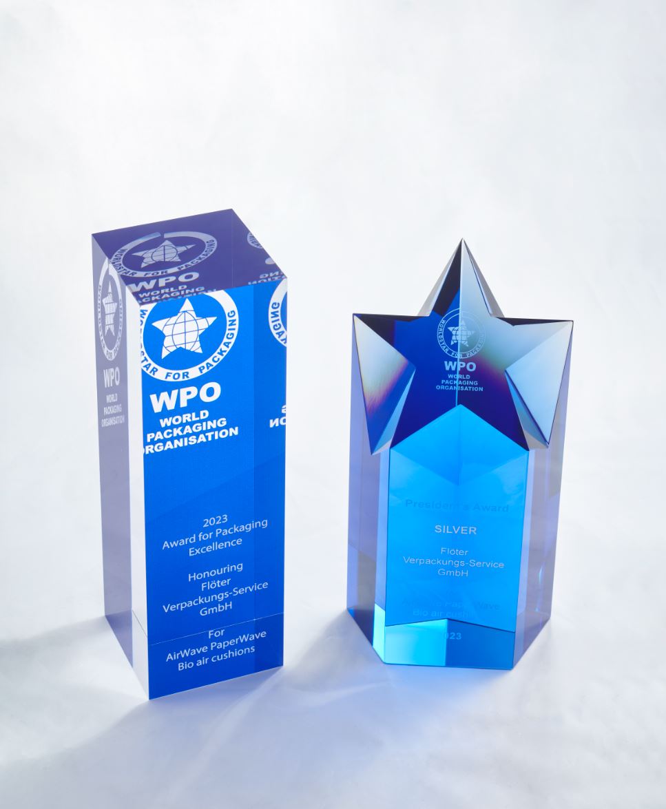 WorldStar Award und Presidents Award für Flöter Verpackungs-Service GmbH (Die Bildrechte liegen bei dem Verfasser der Mitteilung.)