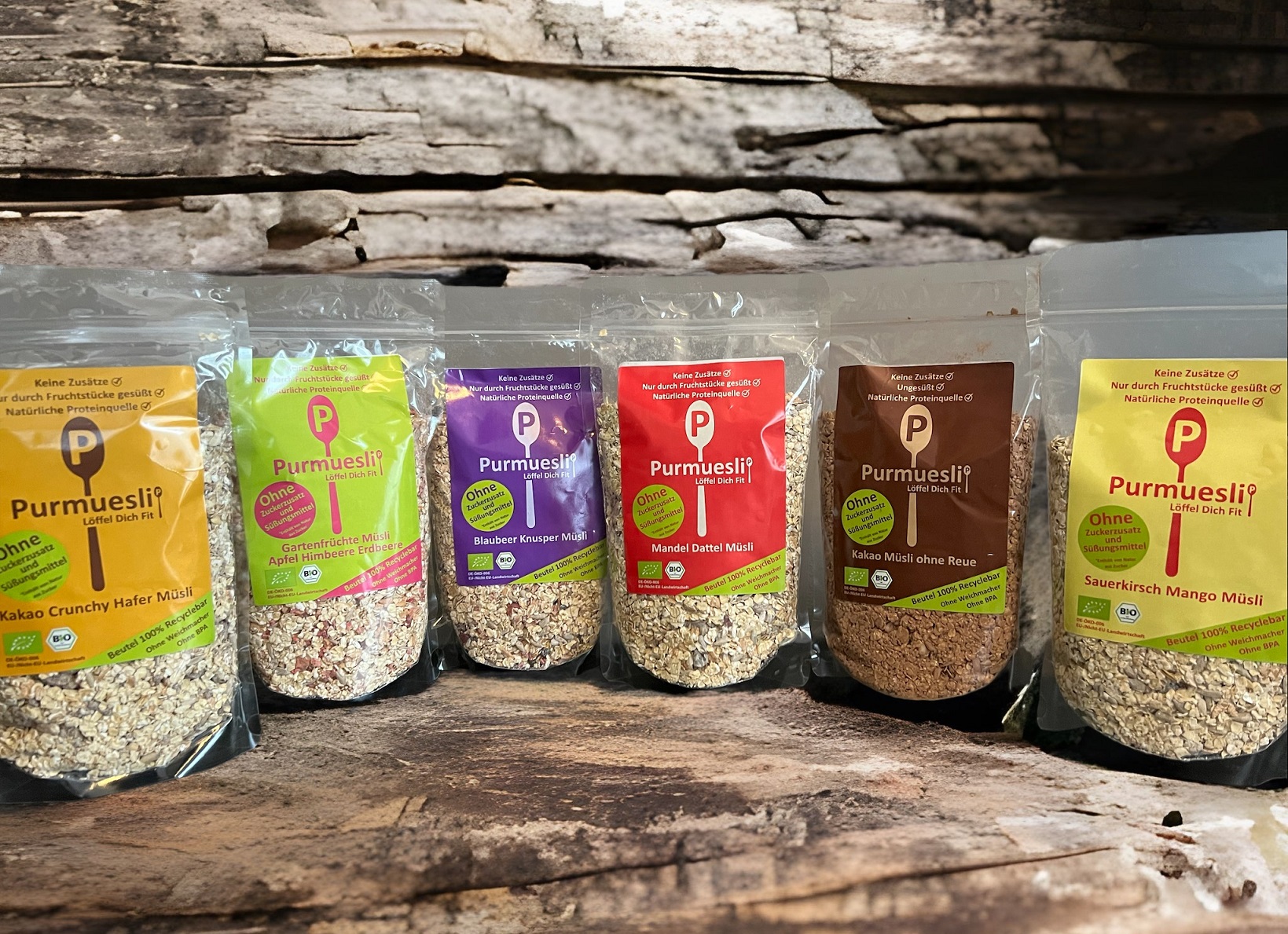 Neu gibt es Sorten Müsli ohne Zucker von Purmuesli (Die Bildrechte liegen bei dem Verfasser der Mitteilung.)