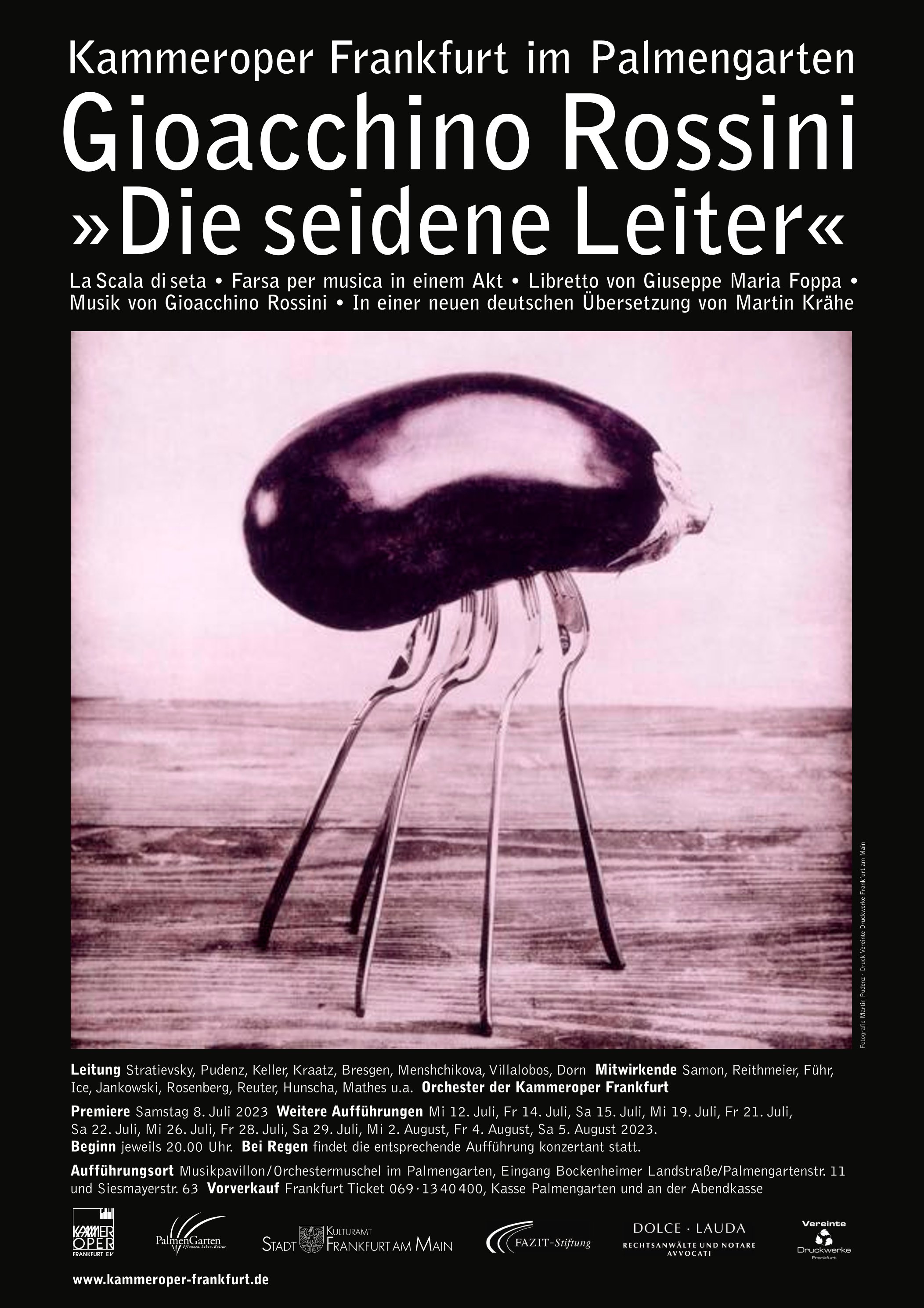Erstaufführung: Die seidene Leiter - von Gioachino Rossini im Palmengarten©Kammeroper Frankfurt Erstaufführung: Die seidene Leiter - von Gioachino Rossini im Palmengarten©Kammeroper Frankfurt