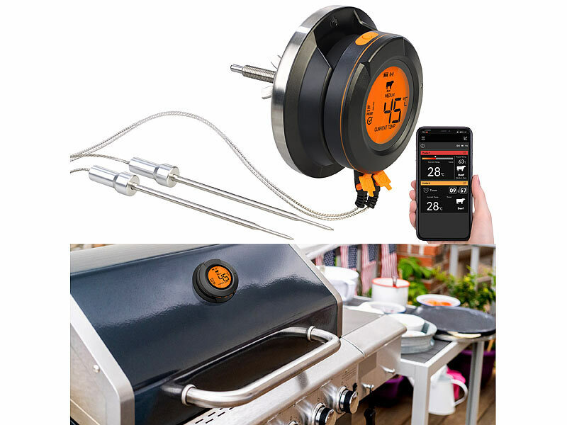 Rosenstein& Söhne Smartes Digital-Grill-Thermometer DGT-50.app, Umrüstset, App, www.pearl.de (Die Bildrechte liegen bei dem Verfasser der Mitteilung.) Rosenstein& Söhne Smartes Digital-Grill-Thermometer DGT-50.app, Umrüstset, App, www.pearl.de (Die Bildrechte liegen bei dem Verfasser der Mitteilung.)