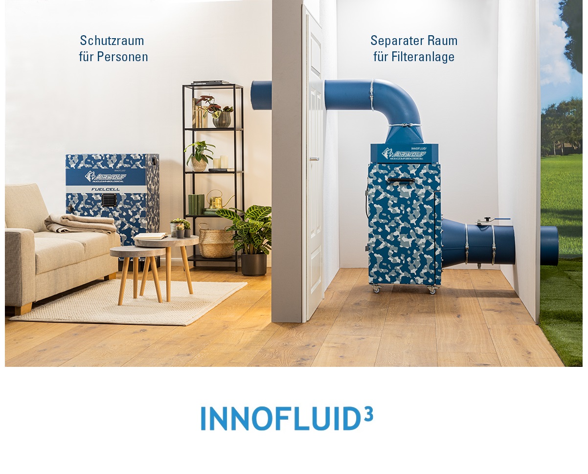 Katastrophenschutz: System der Filteranlage Airwolf Nuclear + Biological von Innofluid Katastrophenschutz: System der Filteranlage Airwolf Nuclear + Biological von Innofluid