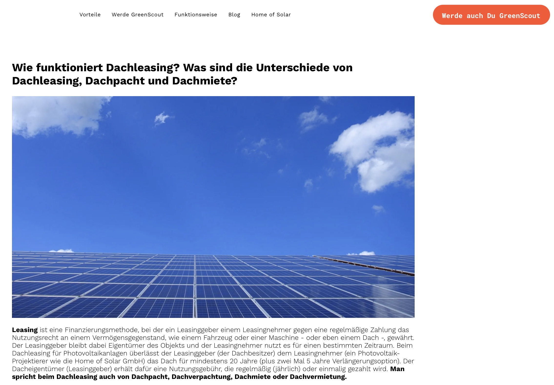 GreenScout.info klärt auf - Dachleasing, Dachmiete oder Dachpacht? (Die Bildrechte liegen bei dem Verfasser der Mitteilung.) GreenScout.info klärt auf - Dachleasing, Dachmiete oder Dachpacht? (Die Bildrechte liegen bei dem Verfasser der Mitteilung.)
