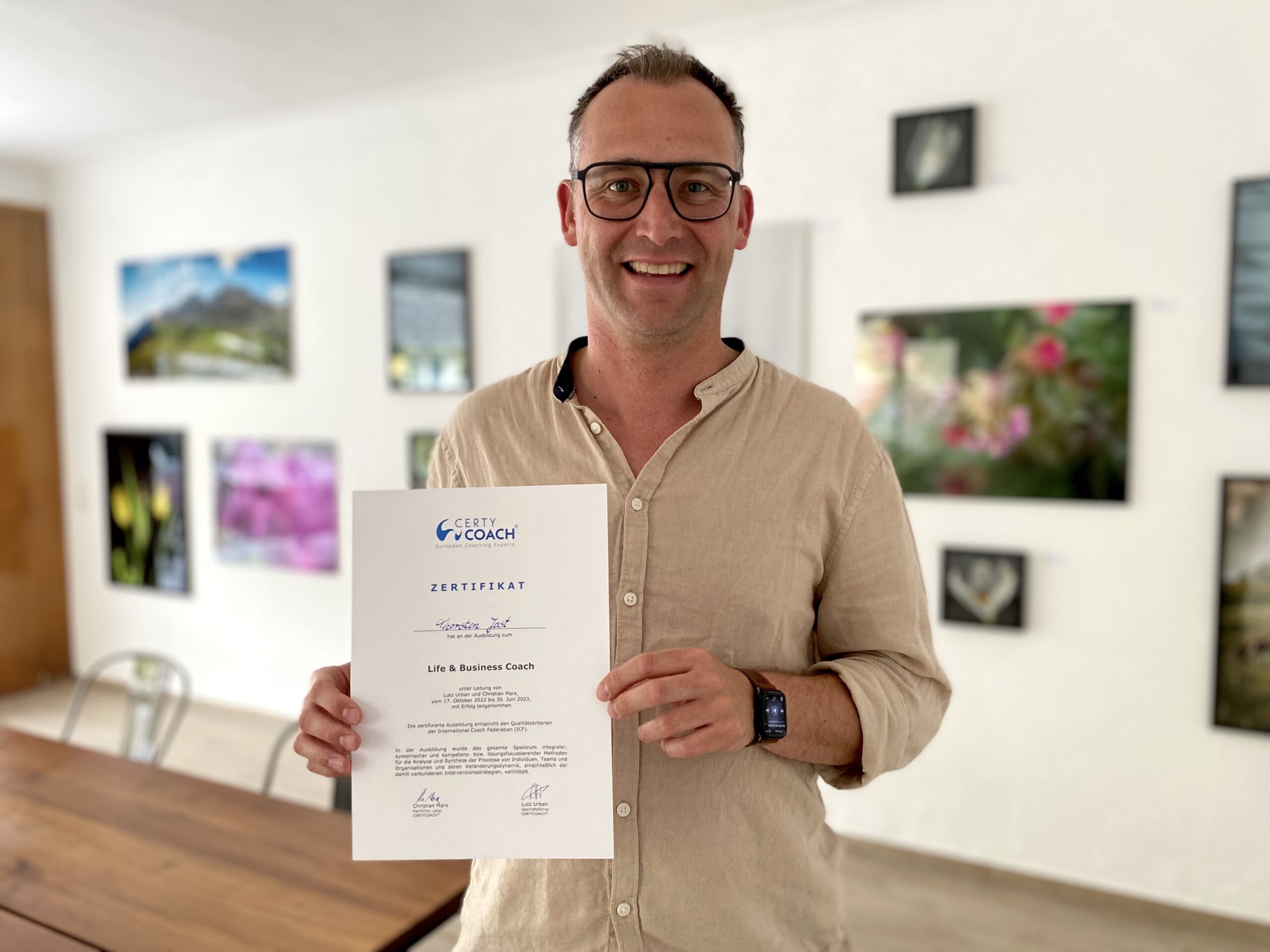Thorsten Jost mit Zertifikat CertyCoach Thorsten Jost mit Zertifikat CertyCoach