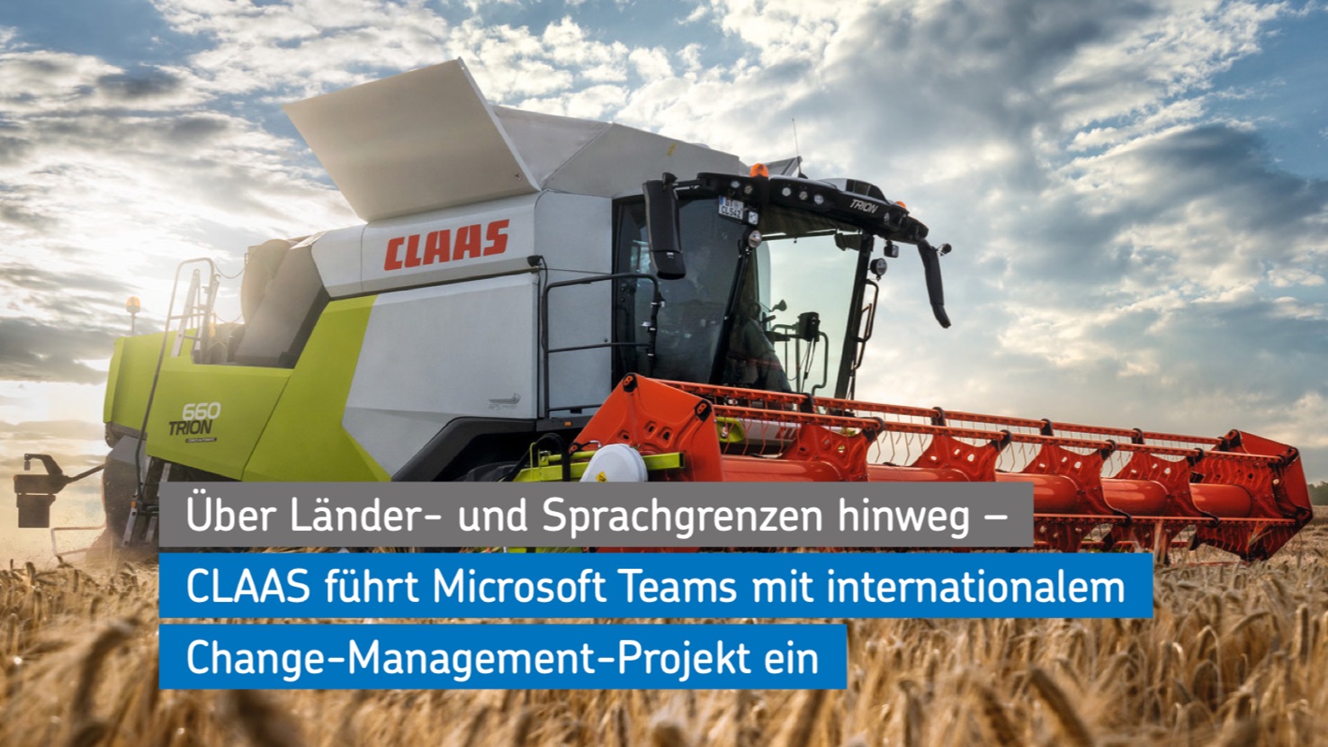 Change Management von Net at Work macht Teams-Einführung bei CLAAS zum Erfolgsprojekt (Die Bildrechte liegen bei dem Verfasser der Mitteilung.) Change Management von Net at Work macht Teams-Einführung bei CLAAS zum Erfolgsprojekt (Die Bildrechte liegen bei dem Verfasser der Mitteilung.)