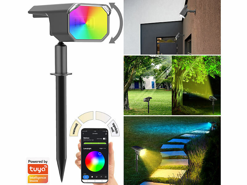 Luminea Home Control Smarter Solar-Spot mit RGB-CCT-LED, IP65 www.pearl.de (Die Bildrechte liegen bei dem Verfasser der Mitteilung.) Luminea Home Control Smarter Solar-Spot mit RGB-CCT-LED, IP65 www.pearl.de (Die Bildrechte liegen bei dem Verfasser der Mitteilung.)