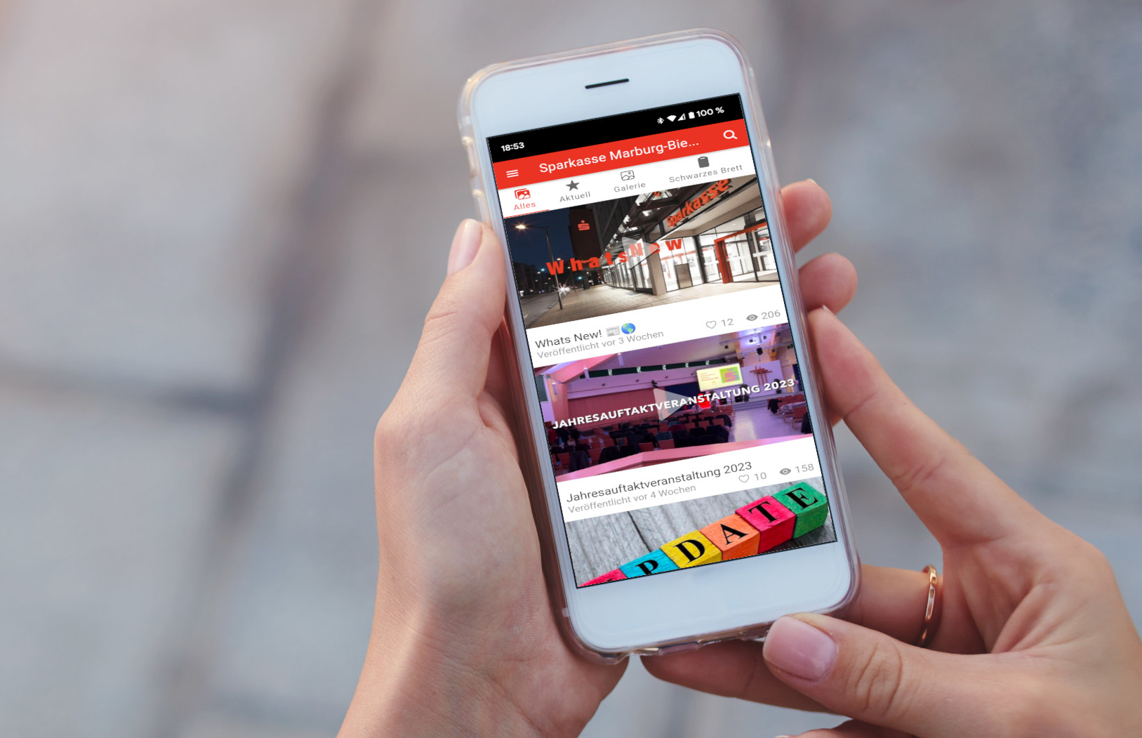 Eine App für die Mitarbeiter*innen der Sparkasse Marburg-Biedenkopf (Die Bildrechte liegen bei dem Verfasser der Mitteilung.)