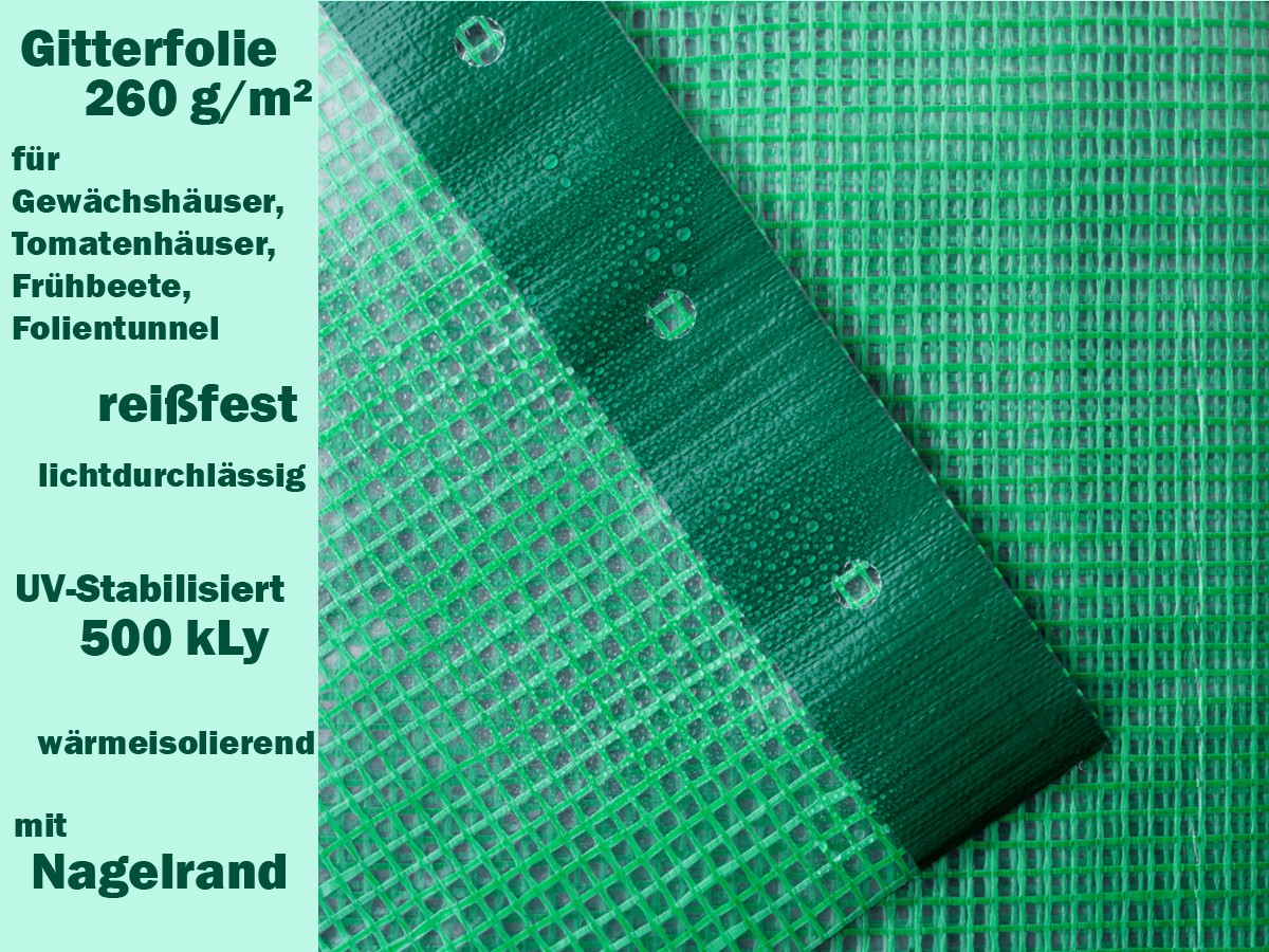 Gewächshausfolie mit integriertem Gitter von PowerPlanen (© PowerPlanen e. K.)