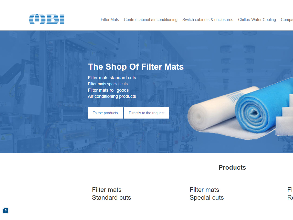 Der Filtermatten-Shop von MBI ist nun auch mehrsprachig Der Filtermatten-Shop von MBI ist nun auch mehrsprachig