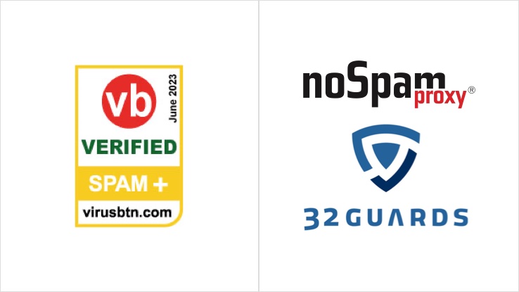 NoSpamProxy mit 32Guardsüberzeugt im Virus Bulletin und erhält VBSpam+ Award (Die Bildrechte liegen bei dem Verfasser der Mitteilung.) NoSpamProxy mit 32Guardsüberzeugt im Virus Bulletin und erhält VBSpam+ Award (Die Bildrechte liegen bei dem Verfasser der Mitteilung.)