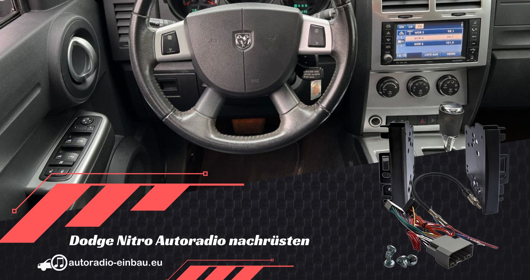 Dodge Nitro Autoradio nachrüsten mit Lenkradfernbedienung (Die Bildrechte liegen bei dem Verfasser der Mitteilung.)