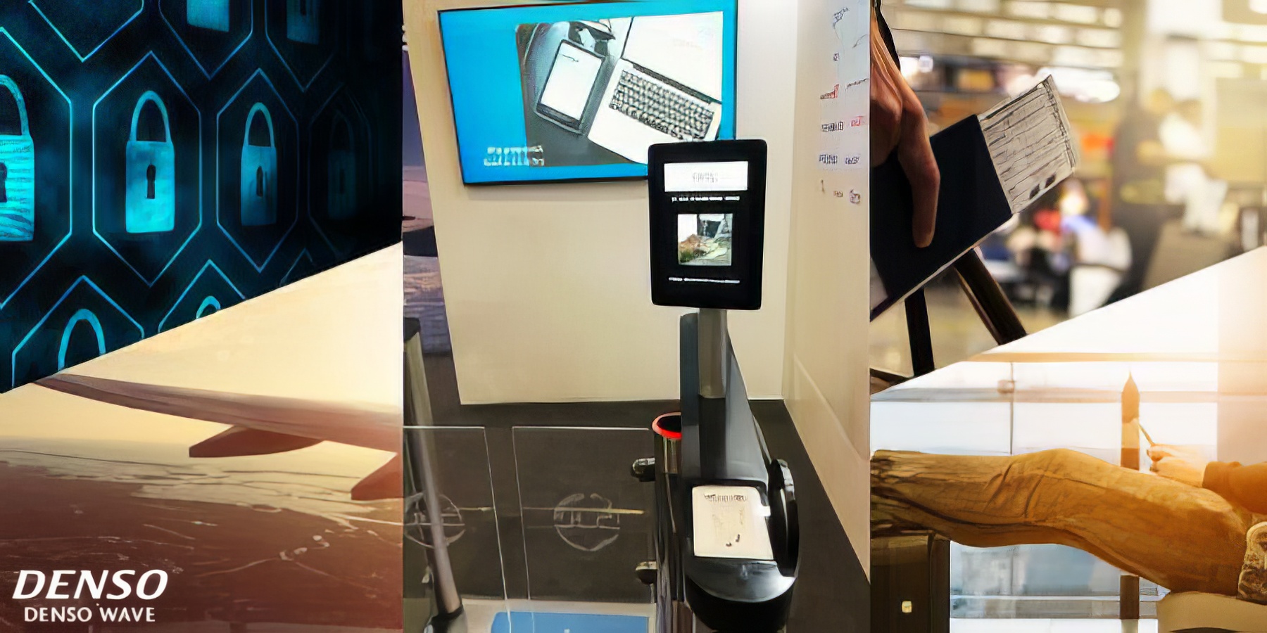 Die Auto-ID Lösungen, QR Codes und MDE Geräte von DENSO bieten Vorteile an Flughäfen und bei Veranstaltungen. Die Auto-ID Lösungen, QR Codes und MDE Geräte von DENSO bieten Vorteile an Flughäfen und bei Veranstaltungen.