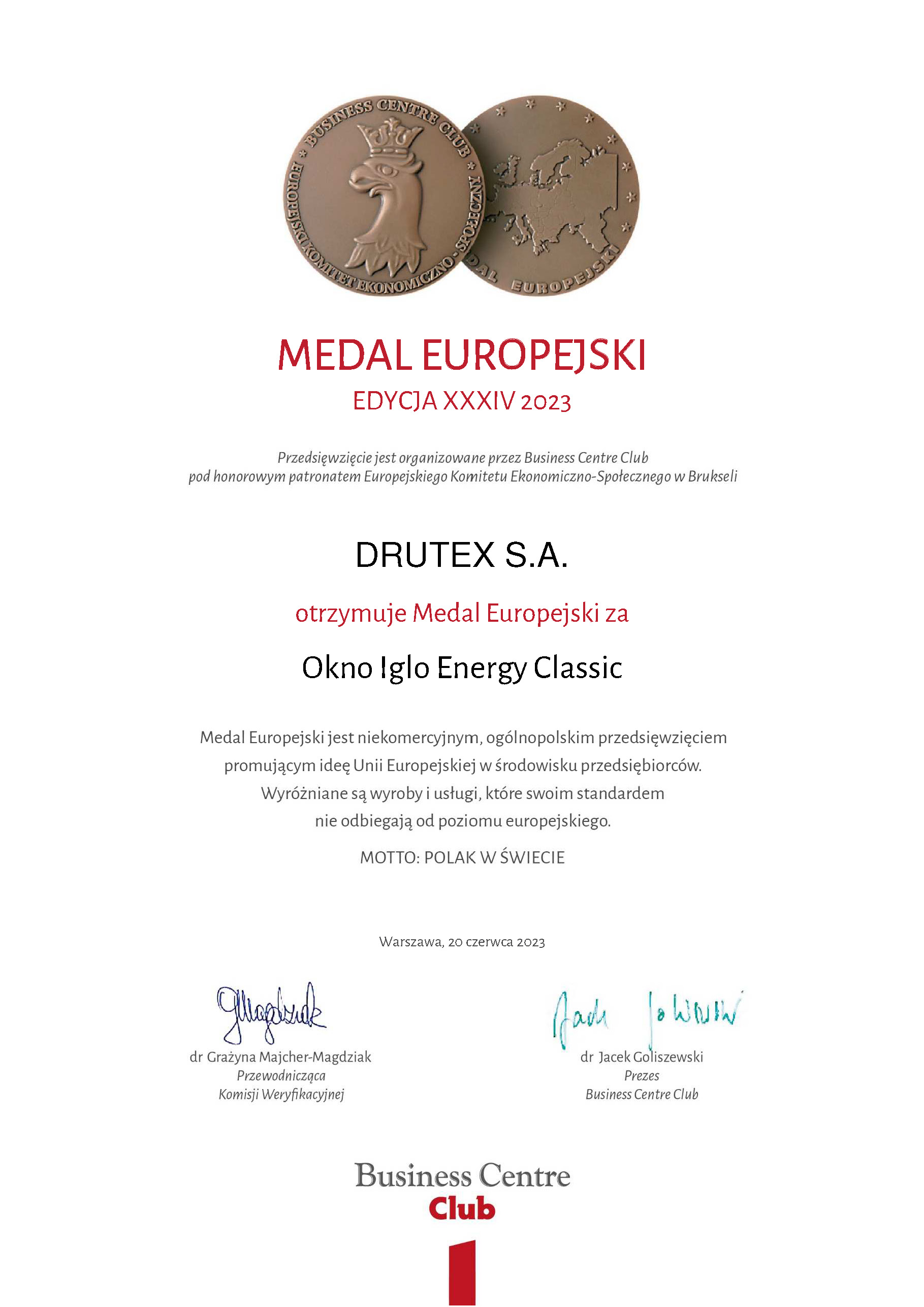 Für sein Fenstersystem IGLO Energy Classic ist DRUTEX vom Business Centre Club innerhalb von vier Ja Für sein Fenstersystem IGLO Energy Classic ist DRUTEX vom Business Centre Club innerhalb von vier Ja