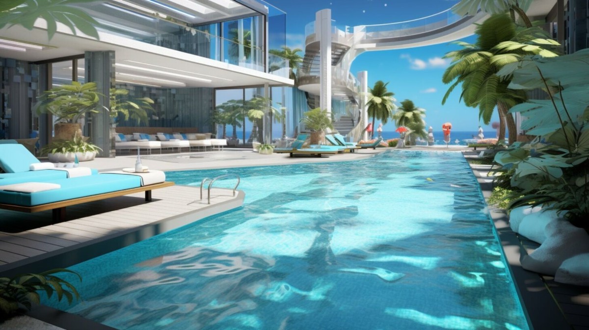 Hotel mit eigenem Swim-Up-Zimmer entdecken (© SEOWriting.ai)