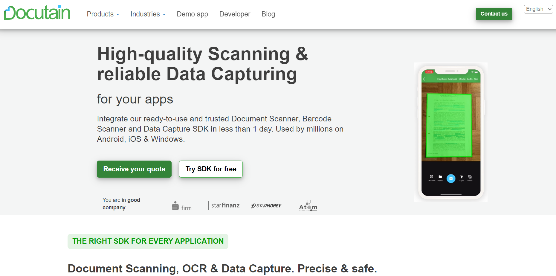 Docutain SDK Webseite