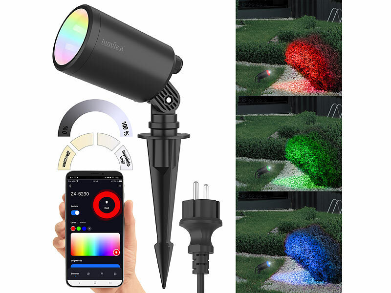 Luminea Home Control WLAN-Gartenstrahler, IP65 (Die Bildrechte liegen bei dem Verfasser der Mitteilung.)