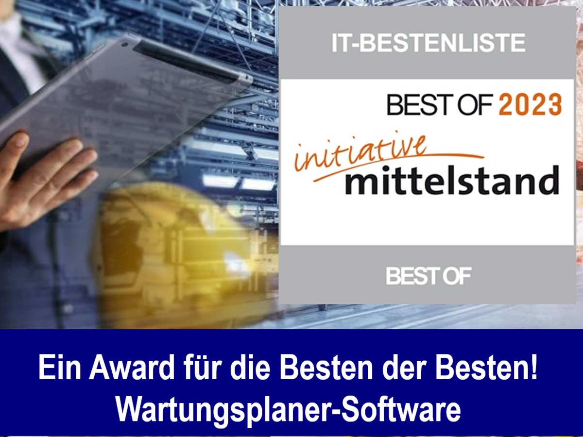 Wartungsplaner - AWARD IT-Bestenliste der Initiative Mittelstand (© Hoppe Unternehmensberatung) Wartungsplaner - AWARD IT-Bestenliste der Initiative Mittelstand (© Hoppe Unternehmensberatung)