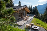 Stein-Chalet mit Terrasse und Feuerstelle (Benglerwald Berg Chaletdorf)