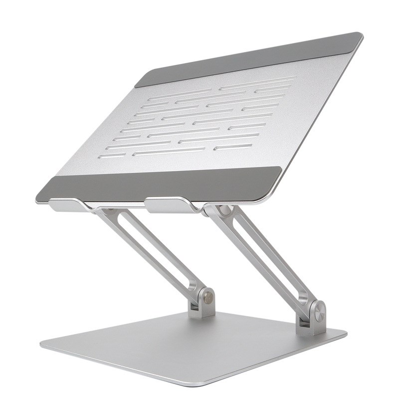 Tragbarer Tablet- und Laptophalter aus Aluminium für die optimale Arbeitshöhe (Die Bildrechte liegen bei dem Verfasser der Mitteilung.) Tragbarer Tablet- und Laptophalter aus Aluminium für die optimale Arbeitshöhe (Die Bildrechte liegen bei dem Verfasser der Mitteilung.)