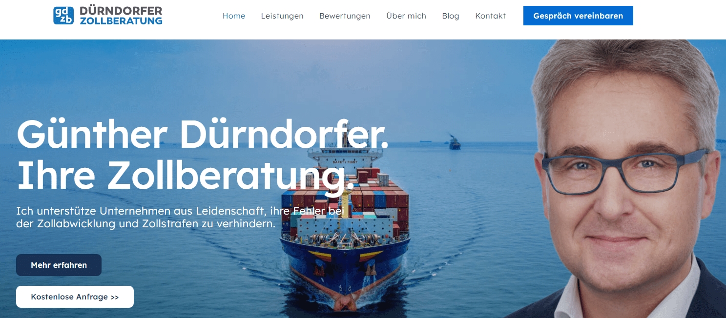 Neue Webseite der Dürndorfer Zollberatung (Bildquelle: Günther Dürndorfer) Neue Webseite der Dürndorfer Zollberatung (Bildquelle: Günther Dürndorfer)