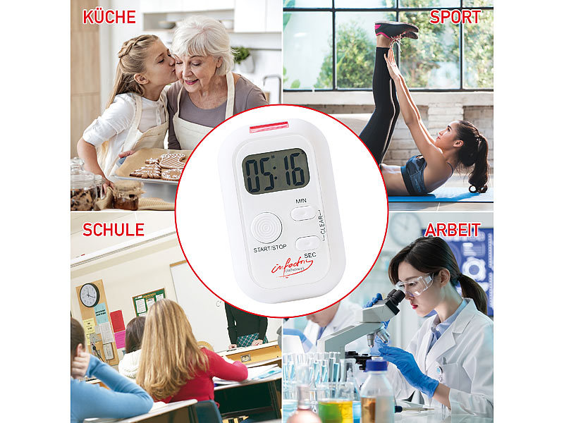 infactory Elektronischer Timer mit Ton-, Licht- und Vibrationsalarm (Die Bildrechte liegen bei dem Verfasser der Mitteilung.)