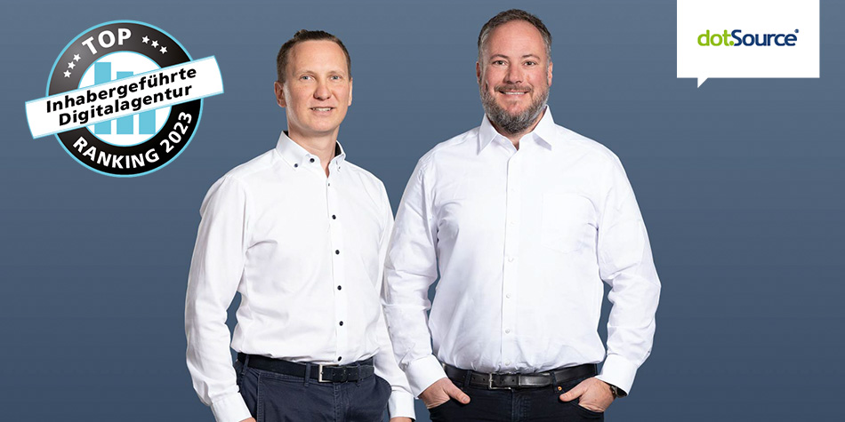 Christian Malik und Christian Otto Grötsch, Gründer und Geschäftsführer von dotSource (Die Bildrechte liegen bei dem Verfasser der Mitteilung.)