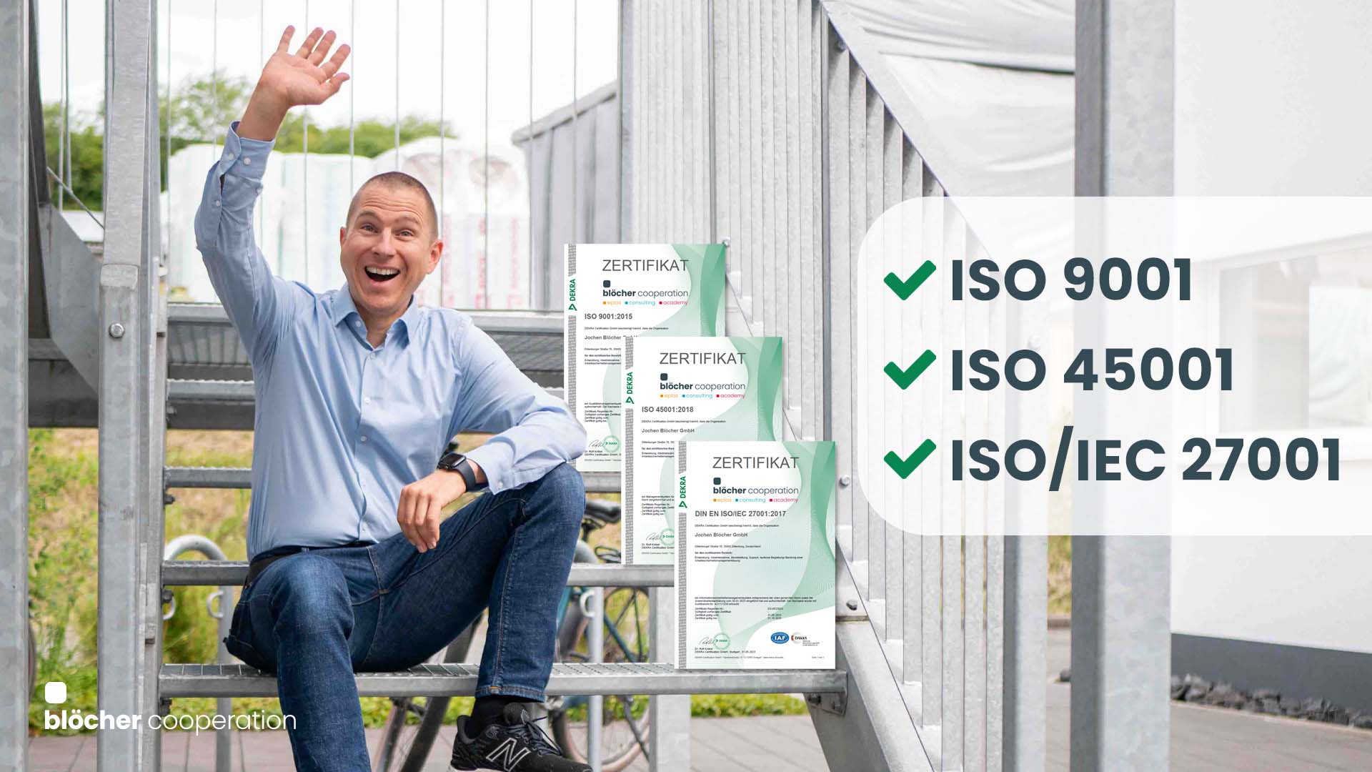 Jochen Blöcher GmbH erhält ISO-Zertifizierung für Qualität, Arbeits- und Informationssicherheit. (Die Bildrechte liegen bei dem Verfasser der Mitteilung.) Jochen Blöcher GmbH erhält ISO-Zertifizierung für Qualität, Arbeits- und Informationssicherheit. (Die Bildrechte liegen bei dem Verfasser der Mitteilung.)