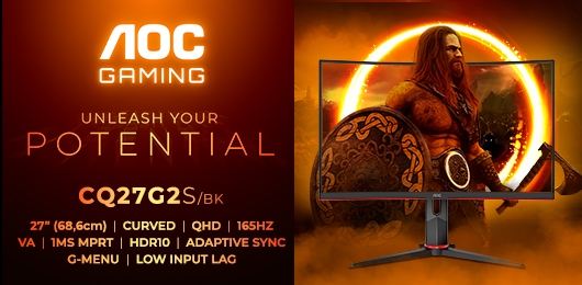 So macht Zocken Spaß: der AOC GAMING CQ27G2S/BK mit 1500R-Krümmung (Die Bildrechte liegen bei dem Verfasser der Mitteilung.) So macht Zocken Spaß: der AOC GAMING CQ27G2S/BK mit 1500R-Krümmung (Die Bildrechte liegen bei dem Verfasser der Mitteilung.)