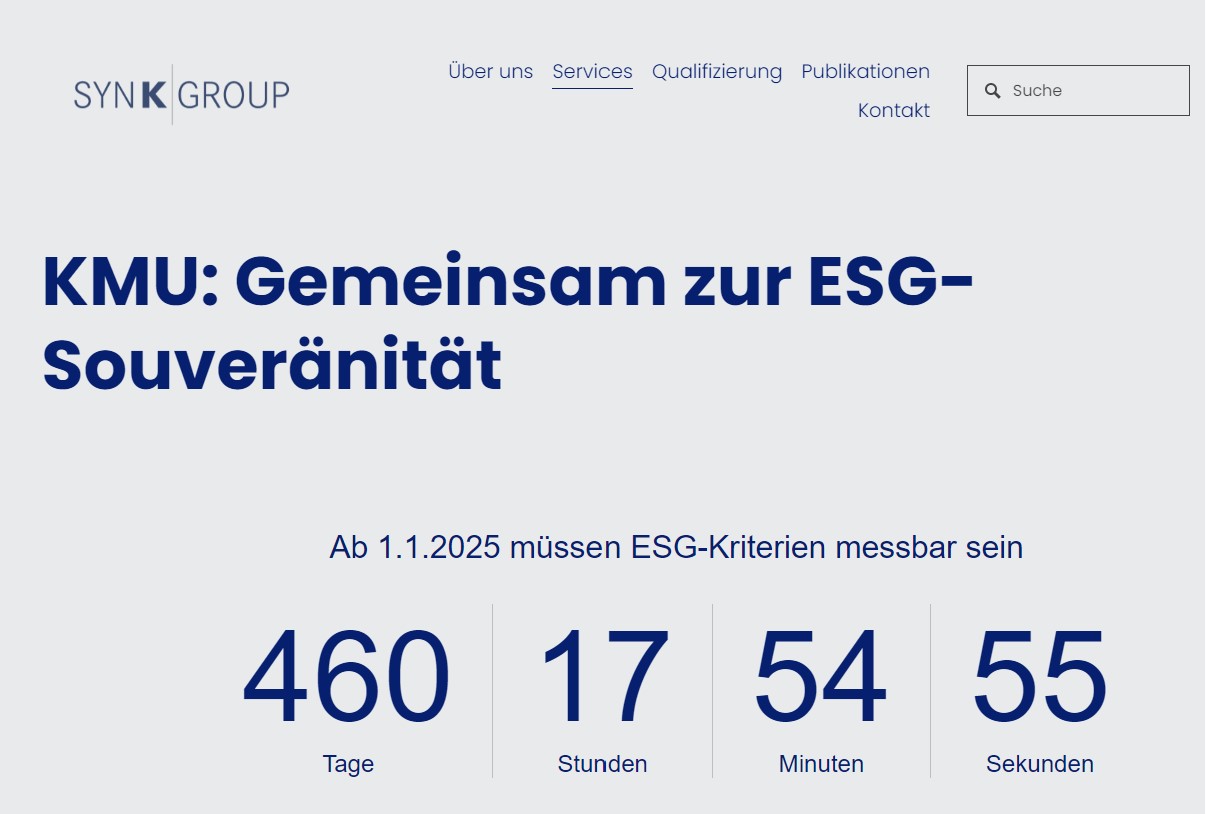 Die Zeit läuft, jetzt die ESG Chancen nutzen (Die Bildrechte liegen bei dem Verfasser der Mitteilung.)