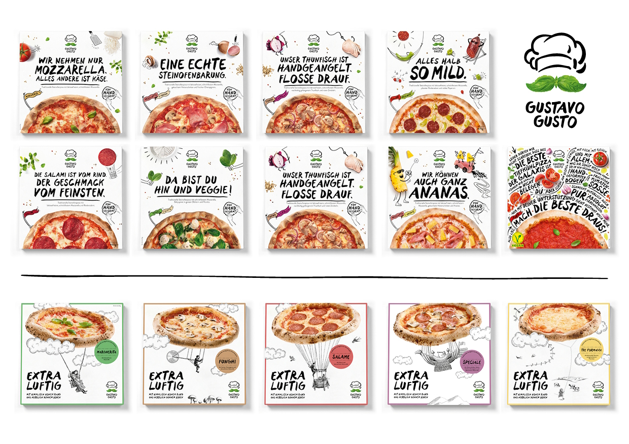 Die Premium-Tiefkühlpizzen von Gustavo Gusto (Die Bildrechte liegen bei dem Verfasser der Mitteilung.)