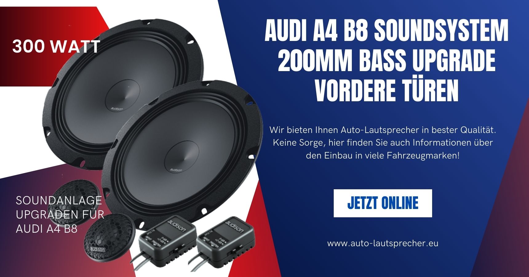 Audi A4 B8 Soundsystem 200mm Bass Upgrade vordere Türen (Die Bildrechte liegen bei dem Verfasser der Mitteilung.)