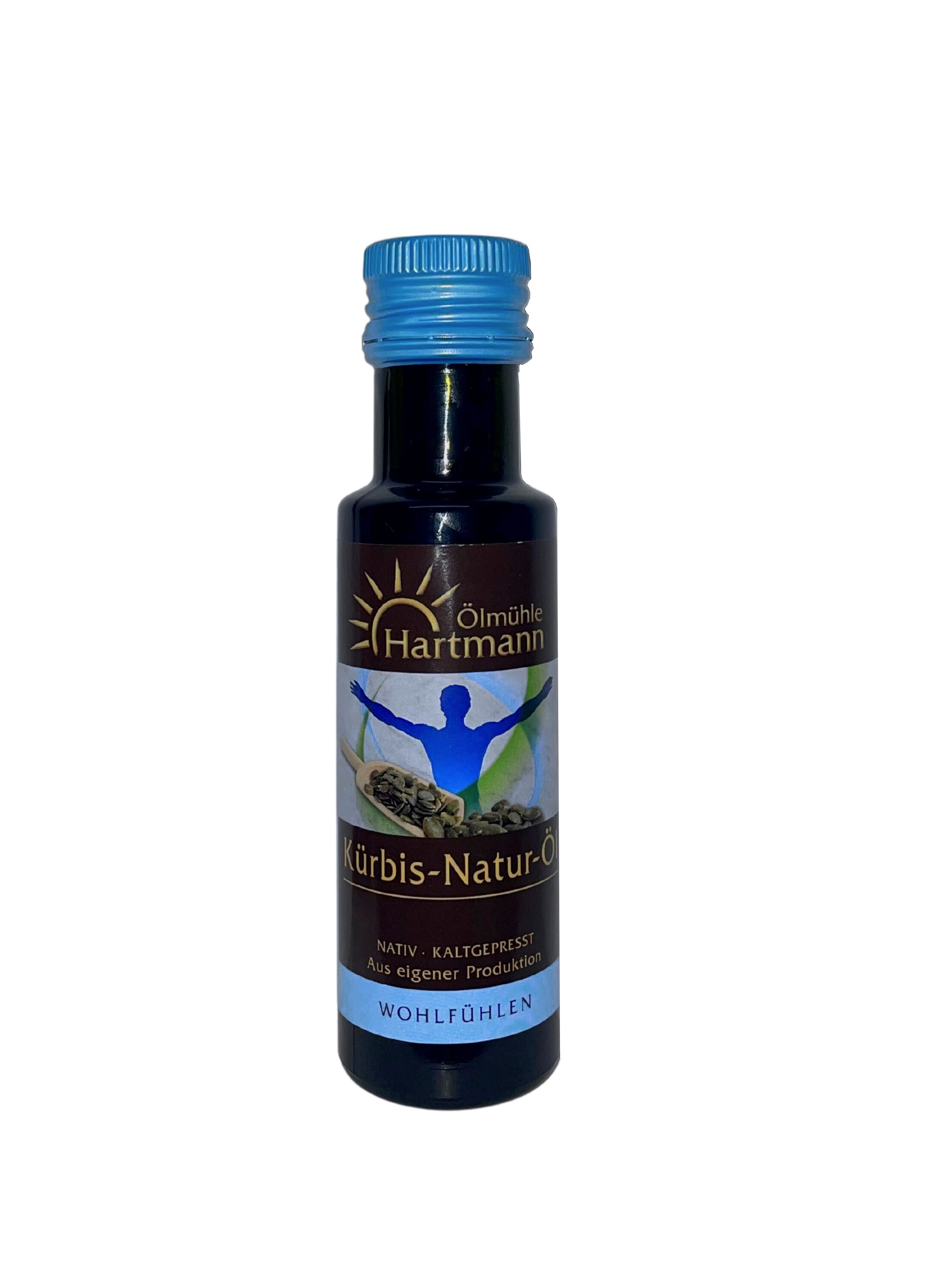 Das neue Kürbis-Natur-Öl derÖlmühle Hartmann (Die Bildrechte liegen bei dem Verfasser der Mitteilung.)