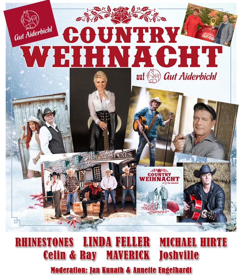 Country-Stars für die geretteten Tiere von GUT AIDERBICHL. An Weihnachten im TV! (Die Bildrechte liegen bei dem Verfasser der Mitteilung.)