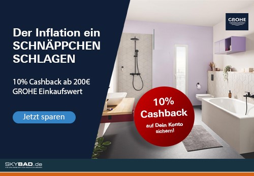Grohe 10% Cashback sichern (Die Bildrechte liegen bei dem Verfasser der Mitteilung.) Grohe 10% Cashback sichern (Die Bildrechte liegen bei dem Verfasser der Mitteilung.)