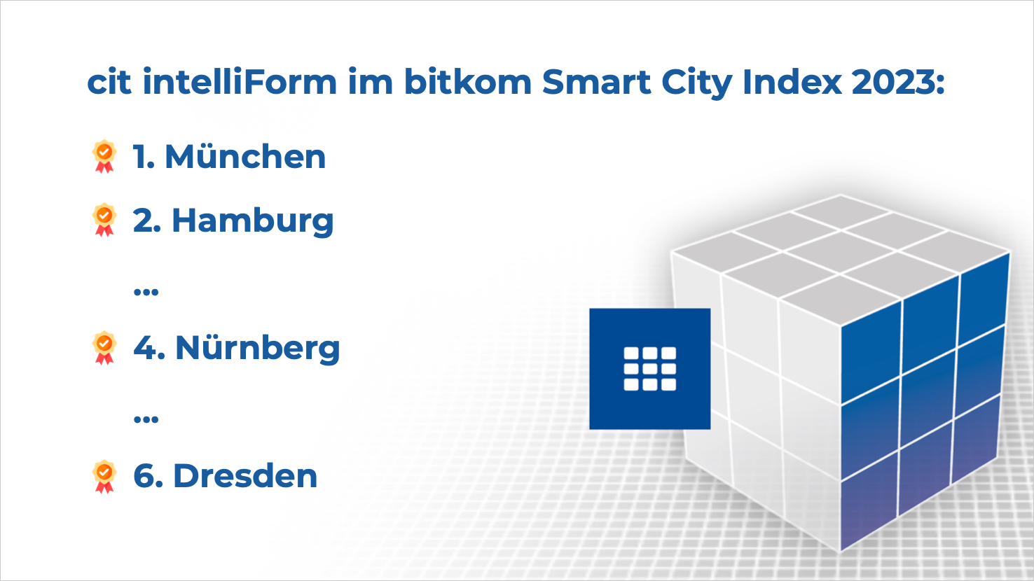 Vorreiter für digitale Verwaltung im Smart City Index 2023 nutzen cit intelliForm (Die Bildrechte liegen bei dem Verfasser der Mitteilung.)