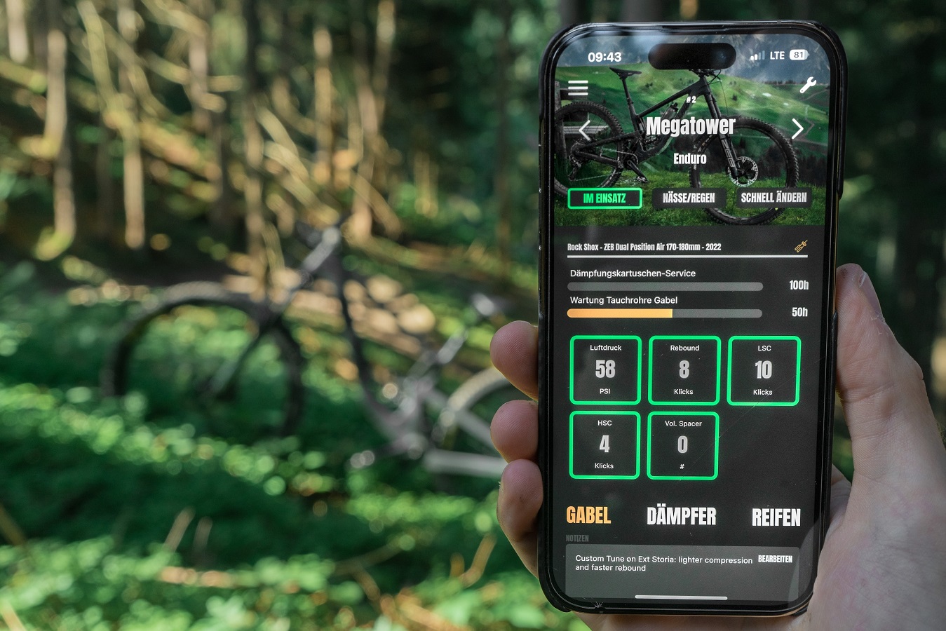 SAGLY - mobile App zur Fahrwerkseinstellung und Wartung am Mountainbike SAGLY - mobile App zur Fahrwerkseinstellung und Wartung am Mountainbike