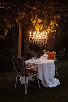 Abendessen im Freien (Castel Rundegg)